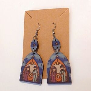 Nativity Scene Dangle Earrings